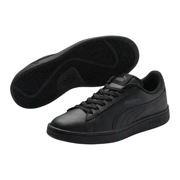 Puma Smash V2 L Triple Black en cuir noir pour homme pointure 42