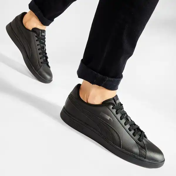 Baskets Puma Smash V2 L noires avec semelle en caoutchouc