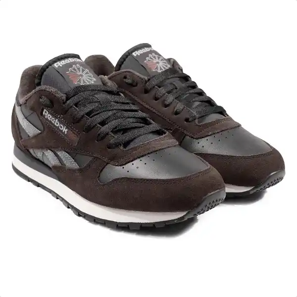 Baskets Reebok Classic Leather Black Dark Matter Grey pointure 45 vue de profil
