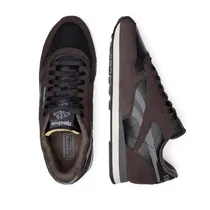 Reebok Classic Leather Black Dark Matter Grey détail du logo rétro