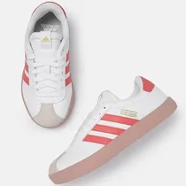 adidas VL Court 3.0 JR8633 blanche avec bandes rouges