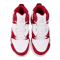 Logo Shaq sur baskets de basketball rouges et blanches