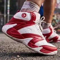Baskets montantes Shaq Devastator rouge blanc pour basketball