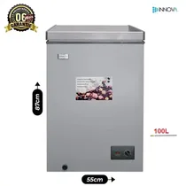 congélateur Innova, congélateur coffre, Innova IN-159, congélateur 100 litres, congélateur 100L, congélateur Cameroun, congélateur Douala, congélateur Yaoundé, congélateur classe T, congélateur R600a, électroménager Cameroun, congélateur professionnel, congélateur domestique, congélateur gris, Innova 100 litres