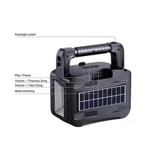 Vue latérale du MeWe MWAUD-BTS04Y rechargeable par énergie solaire.