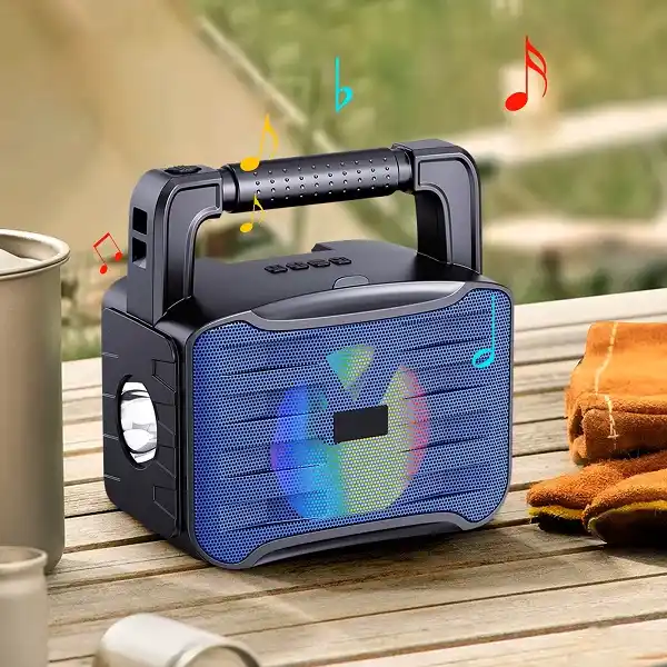 Enceinte multifonction MeWe pour camping et coupures d'électricité.