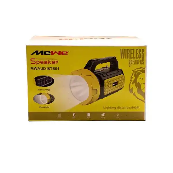 Lampe LED solaire MEWE avec ports USB, AUX et carte TF.