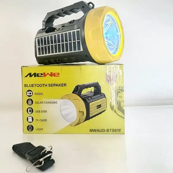 Détails de la lampe solaire MEWE 1200 mAh avec poignée de transport.