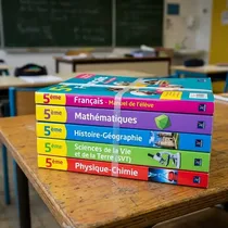 Ensemble de manuels scolaires classe de cinquième
