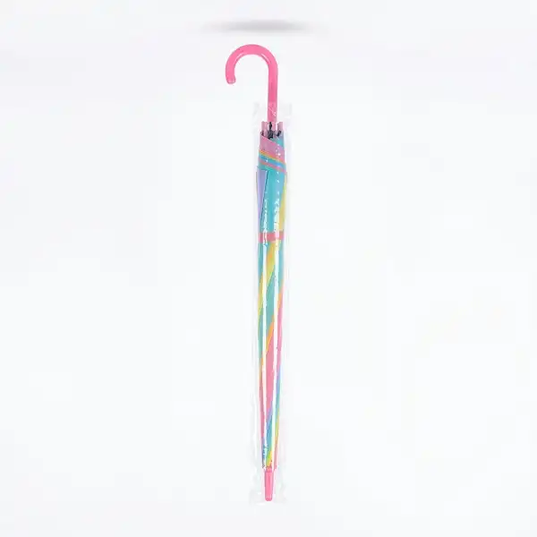 Parapluie enfant coloré rose bleu vert jaune pastel