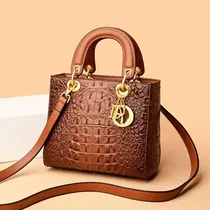 Sac à main marron élégant style Lady Dior pour femme