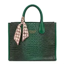 Sac cabas vert effet croco Prada Milano