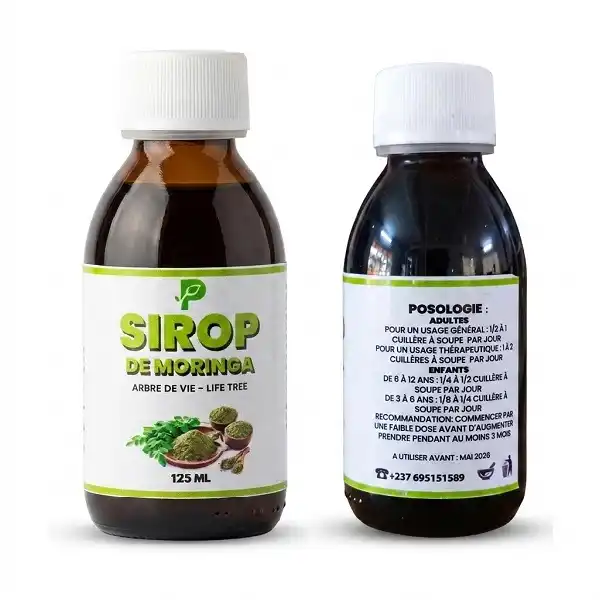 Bouteille de Sirop de Moringa PRONATURE fabriqué au Cameroun