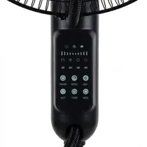 Interface tactile numérique du ventilateur Mewe Mist avec réglages de vitesse.