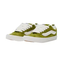 Vans Old Skool vert olive vue de dessus avec lacets blancs