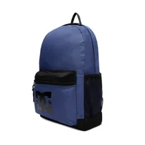 Sac à dos bleu pour élèves avec deux poches latérales en maille