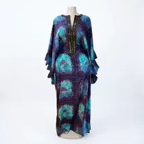 Robe Boubou Africaine Bleu Turquoise