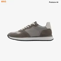 Tennis combinées en cuir MNG homme pointure 44 gris et taupe